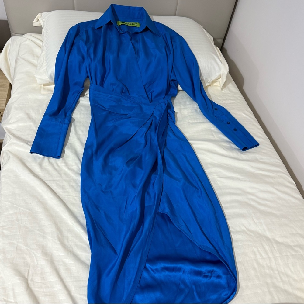 Gauge81 Silk Dress in Bright Blue